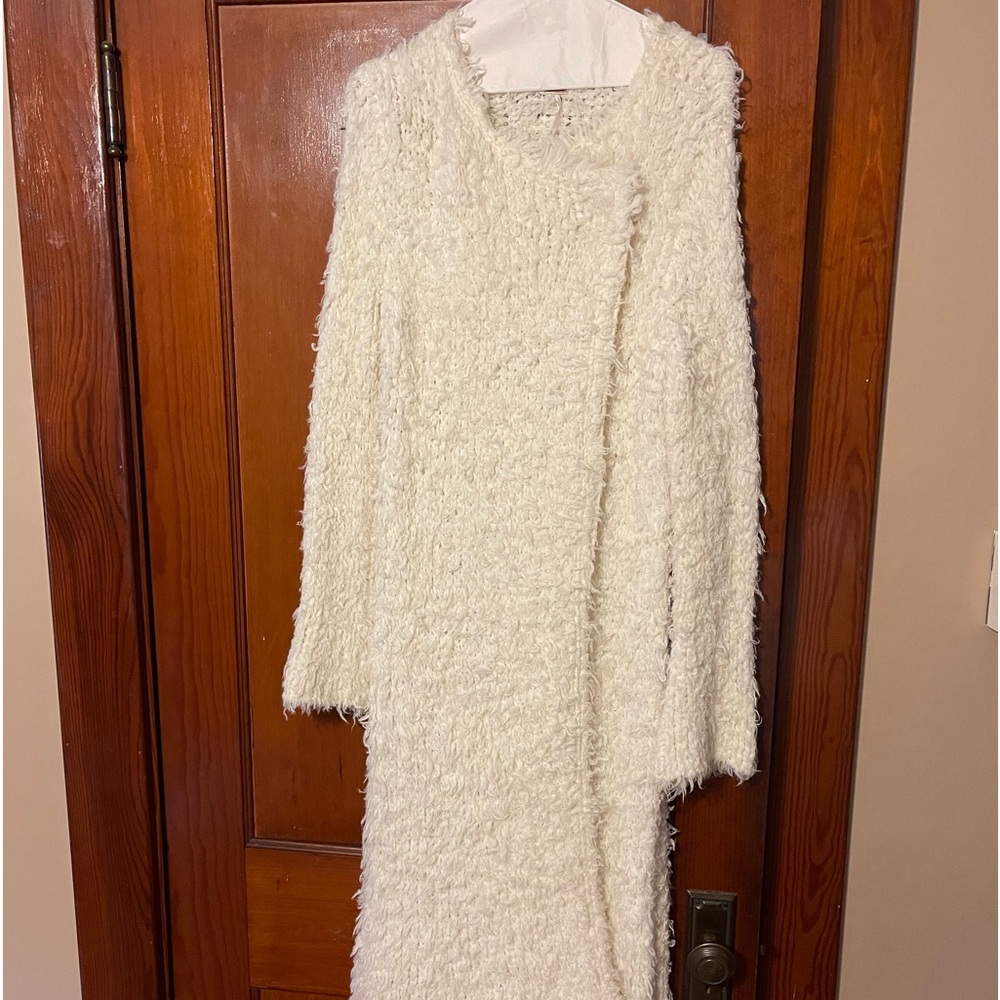 Free People Furry Knit Maxi-length Sweater/Cardigan
